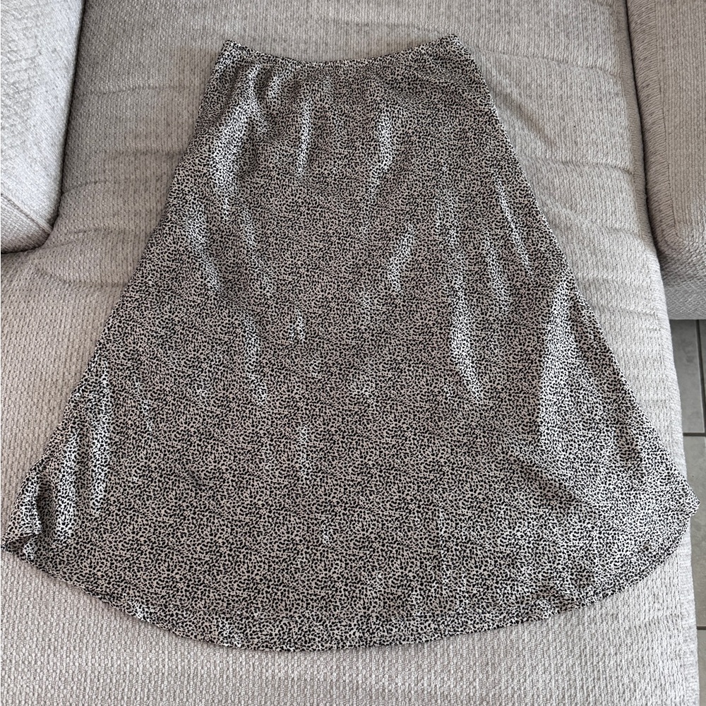 Sienna Sky Silver Gray Midi A-Line Skirt Casual